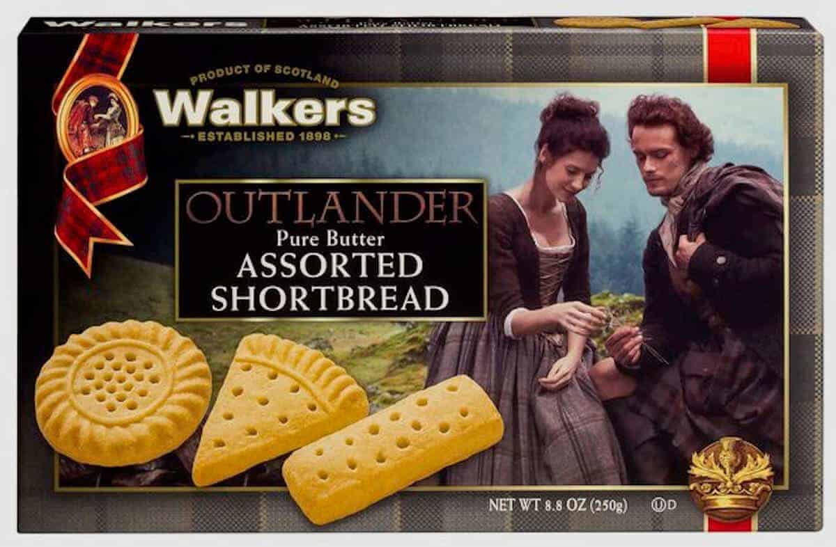 Walker's Outlander-branded shortbread box.