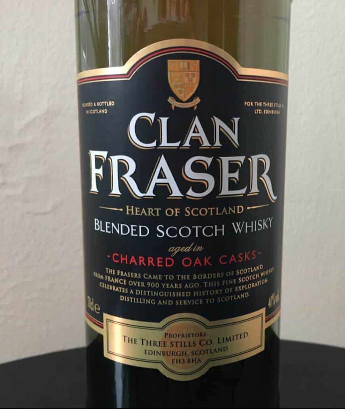 Clan Fraser blended scotch whisky bottle label.