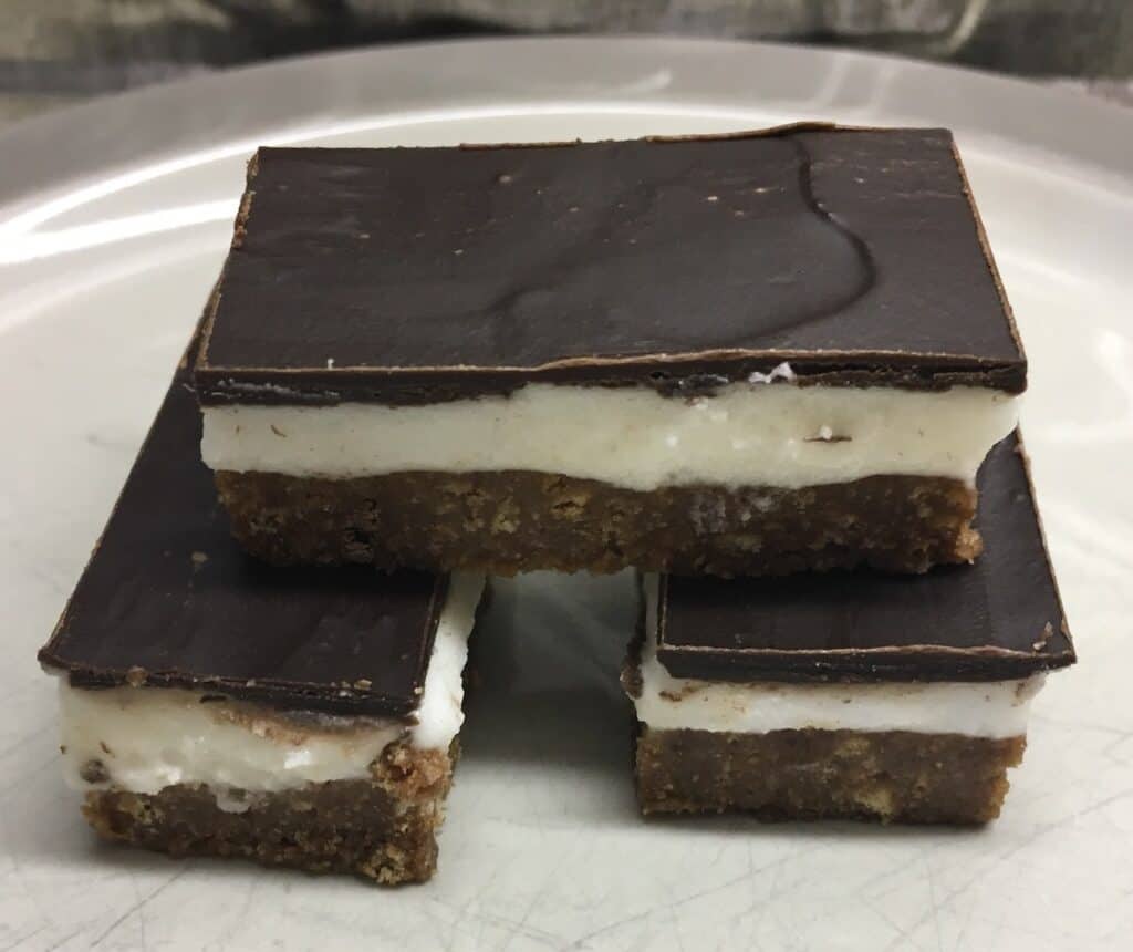 Nanaimo bars stacked
