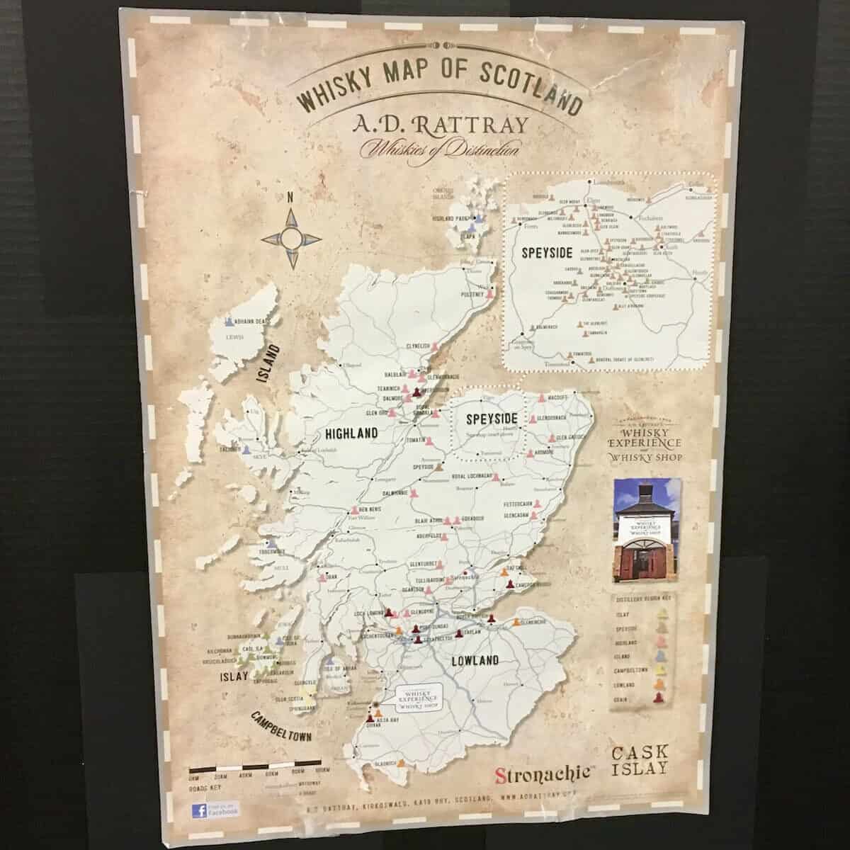 Map of Scotland's scotch regions.