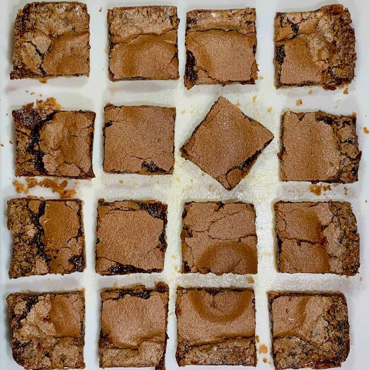 Brown Sugar Pie Bar squares on a cutting board.