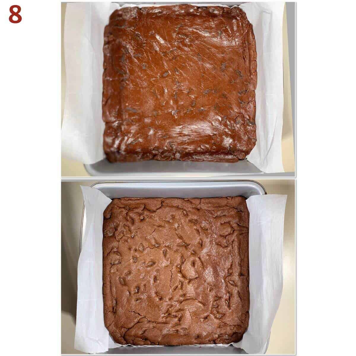 Collage of before & baking bars.