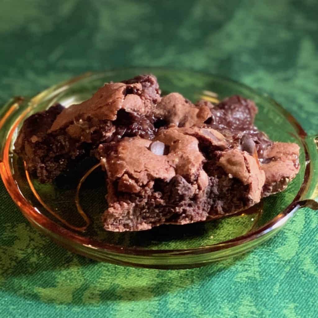 whiskey marshmallow brownies plated