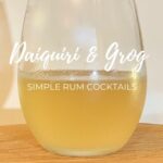 Daiquiri in glass closeup Pinterest banner