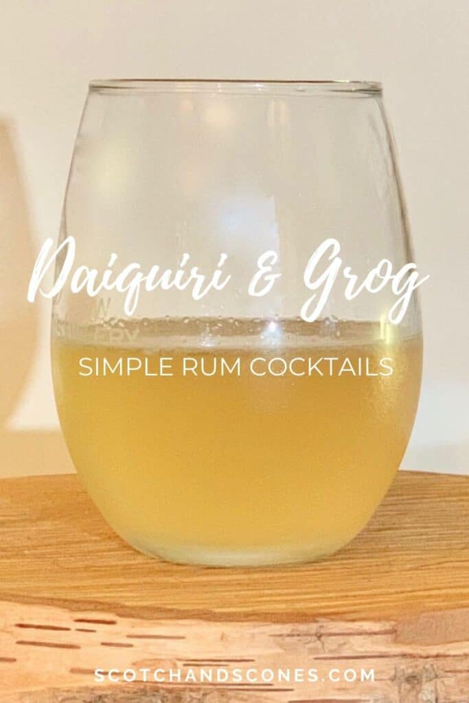 Daiquiri in glass closeup Pinterest banner