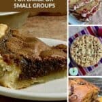 Collage of Butterscotch Pie, Cranberry Bread, Lattice Topped Apple Pie, Apple Galette, and Chocolate Chip Pumpkin Bread for Thanksgiving Pinterest banner.