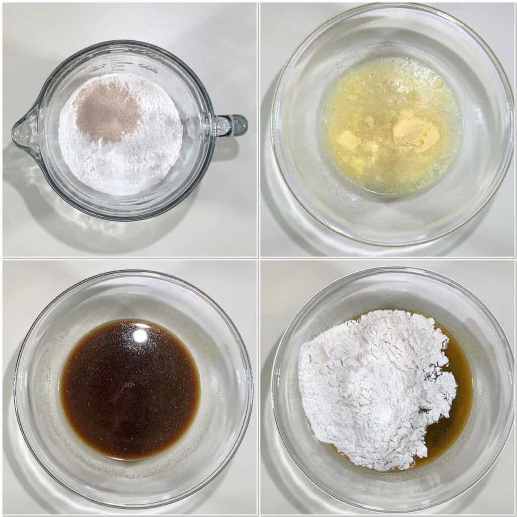 Mixing up Colonial Bread dough collage