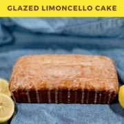 Glazed Limoncello Cake as a loaf Pinterest banner..
