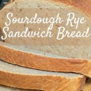 Sourdough Rye Sandwich Bread sourdough rye sliced Pinterest banner.