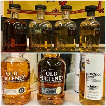 collage of Balblair & Old Pulteney lineup in bottles.