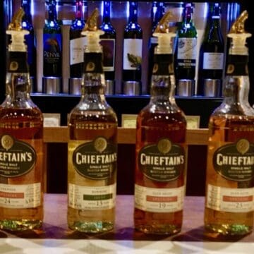 Chieftain’s Collection partial lineup in bottles on a counter.