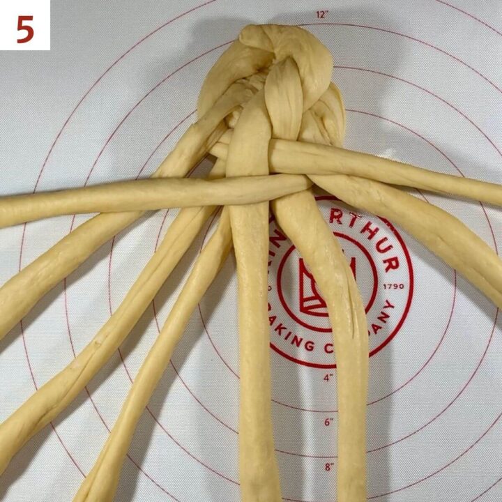 How to Braid an Eight Strand Challah Two Ways - Scotch & Scones