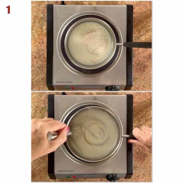 Collage of before and after making the tangzhong slurry.
